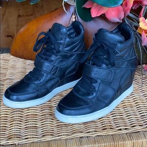 ASH Cool Ter Wedge Laceup Hightop Leather Sneakers